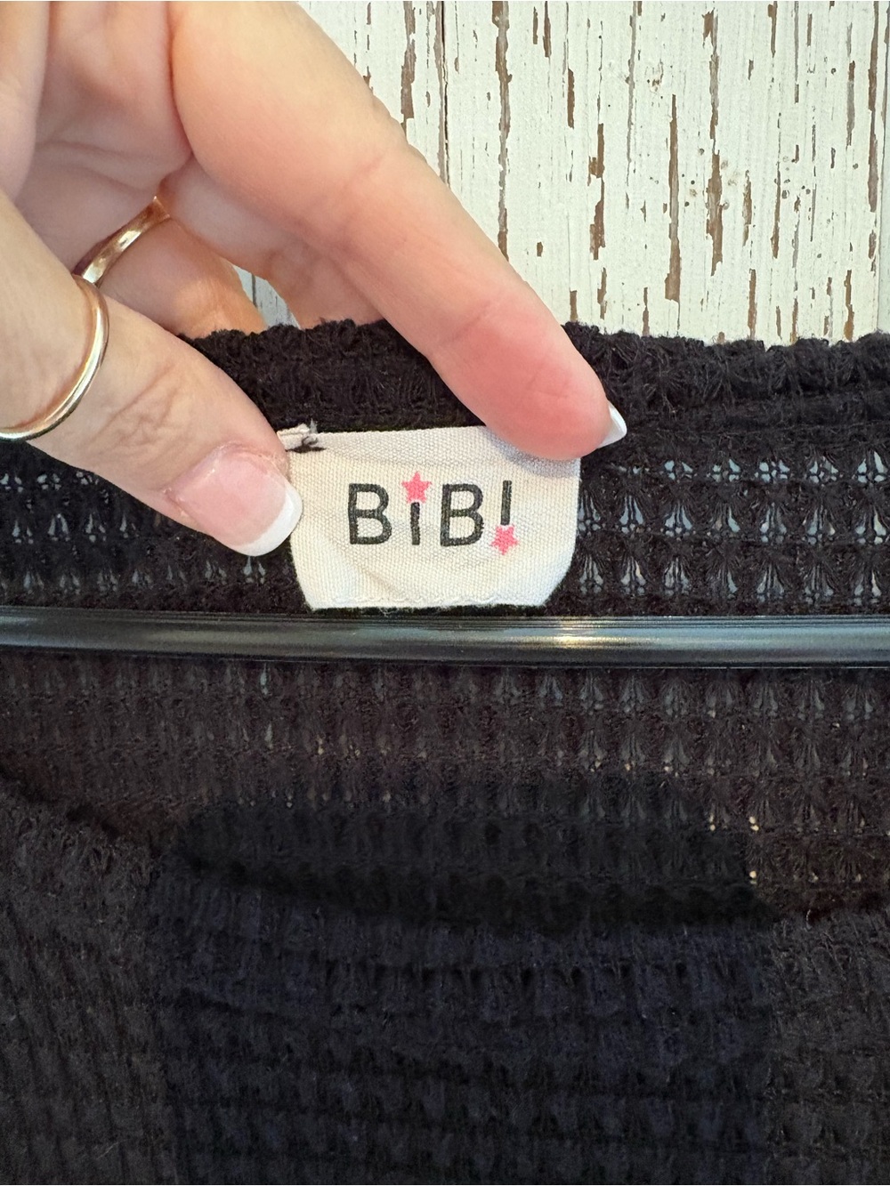 BIBI Waffle Knit Ruffled Sleeve Top - Picture 3 of 4